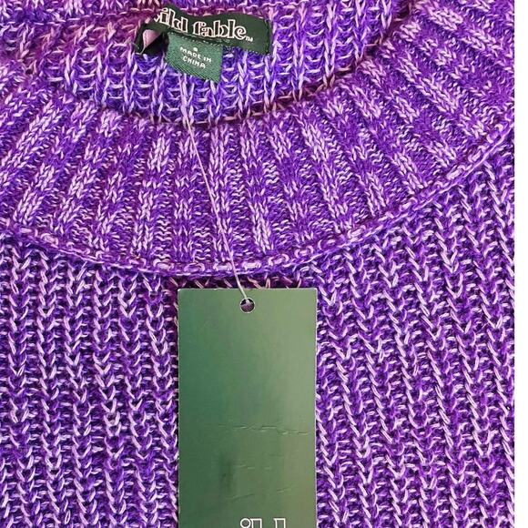 New Wild Fable Long Sleeve Purple Knit Cropped Sweater Size Small - Picture 2 of 4